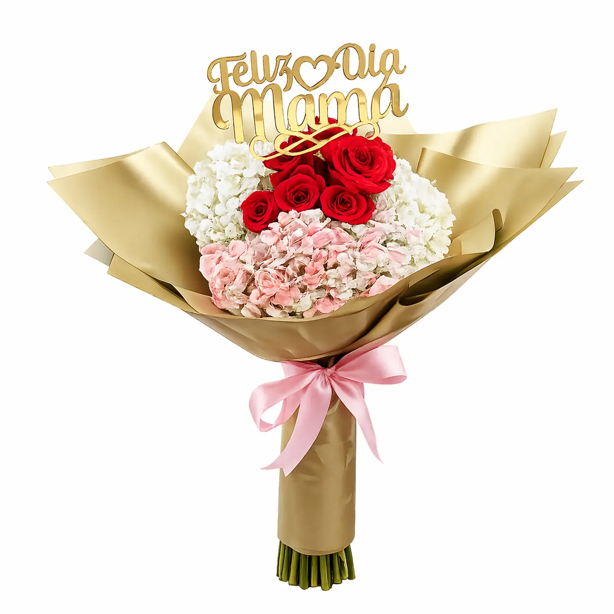 ramo de cumpleaños para mamá con rosas y hortensias delivery de flores en Lima